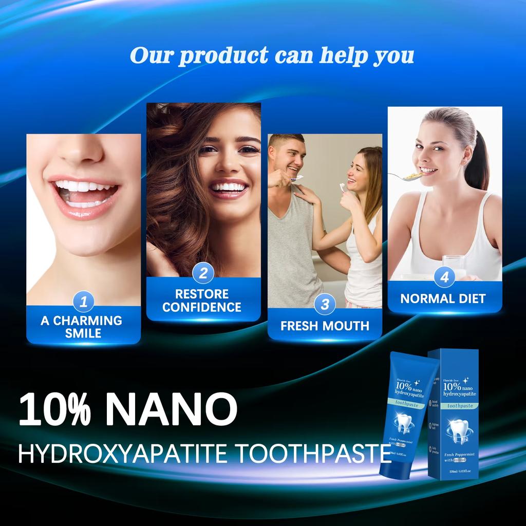 Hydroxyapatitová zubná pasta Osviežujúca Prevencia Zubného Kazu Odstraňovanie Škvŕn Dym Káva Čajové Škvrny Citlivé Zuby Ústna Hygiena