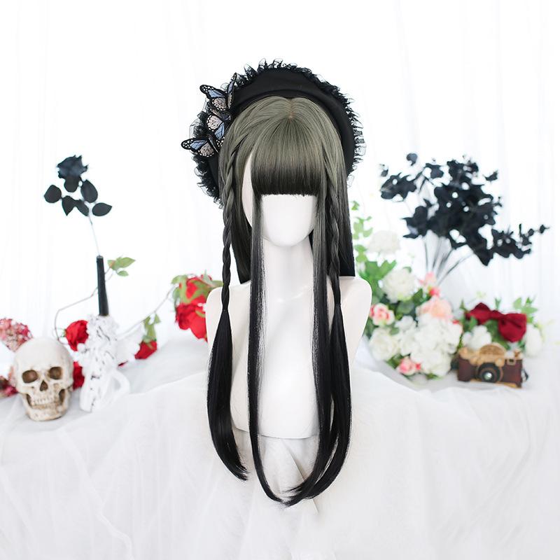 Bybrana Ladies With Bangs Gradient Long Hair Chemical Fiber Hair Suitable For Daily Wear