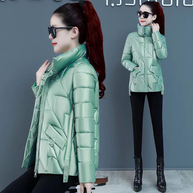 Geacă de Iarnă pentru Femei Modă Geacă Lucioasă Căptușită cu Bumbac Parka Dama Largă Scurtă Groasă Călduroasă Casual Haine Exterioare Dama