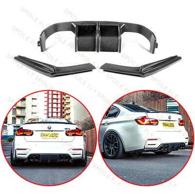 For BMW F80 M3 F82 M4 2015 2016 2017-2020 High Quality Rear Bumper Lip Body Kit Spoiler Glossy Black Or Carbon Fiber Look