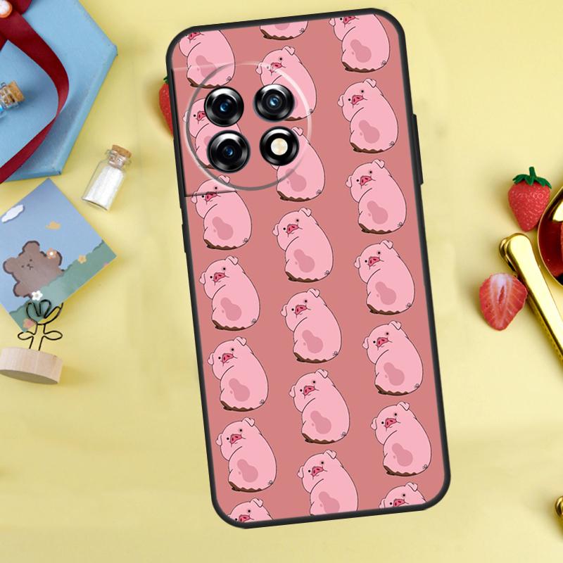 Cute PINK Kawai Pig Case For OnePlus 12R 10R 13R 13T 15 13 12 11 10 9 10T 8T Nord CE 5 2 3 4 Lite N20 N30 Cover