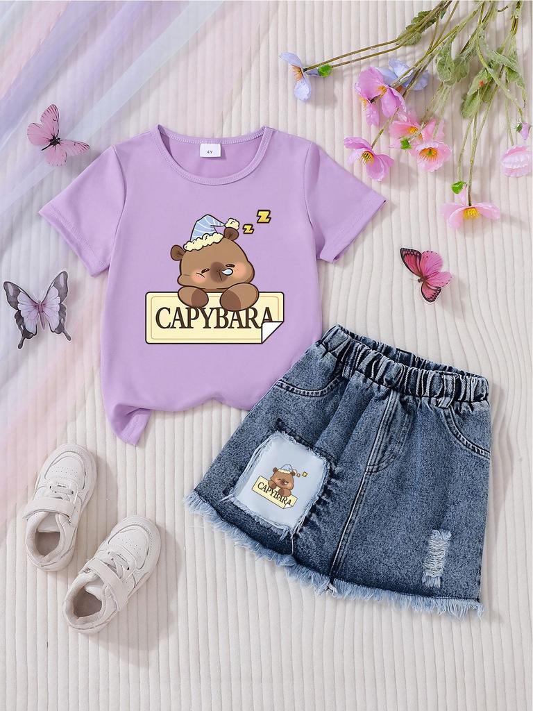 Set di gonne casual in denim alla moda per bambine