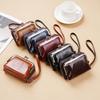 Womens Wallet Small Ladies Compact PU Leather Vintage Card Holder Coin Purse With Zipper Vintage Clip Organ Wrist Bag