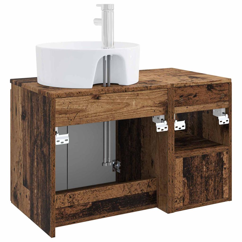 Bathroom Furniture Set 2 Pcs. Reclaimed Wood Engineered Wood