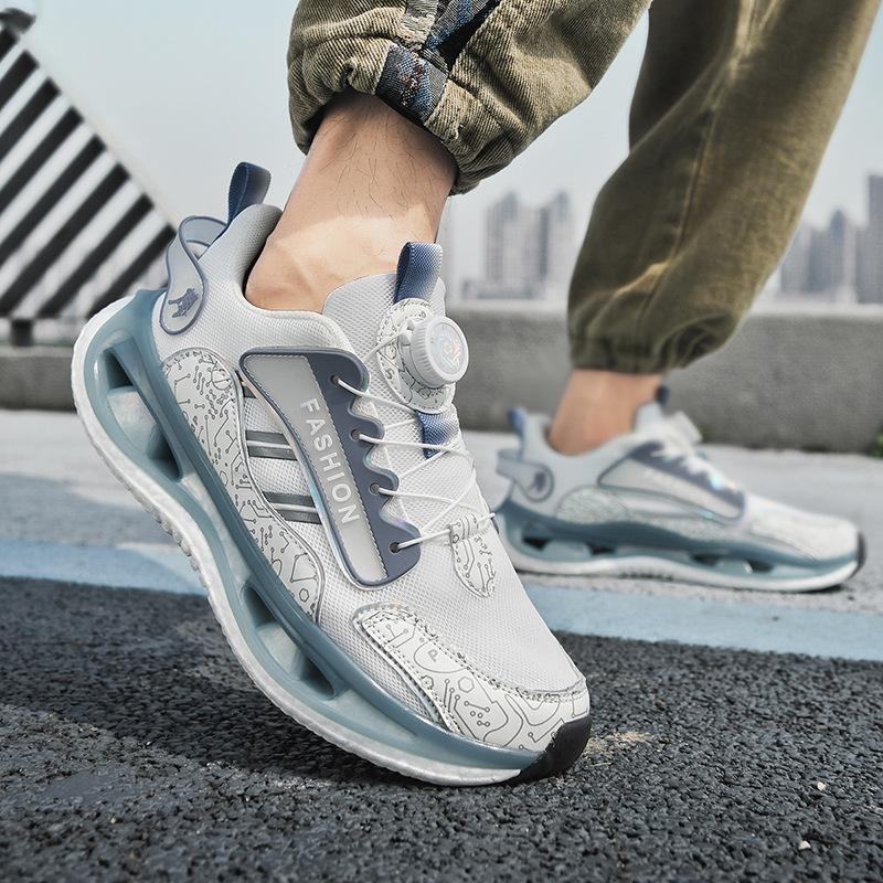 

Sports men s shoes 2025 summer new rotating button fashion running shoes platform heightening non-slip basketball shoes 45
