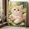 Framed Pearl Painting Kit Cute Kitten Pattern DIY 3D Bead Art Canvas Relaxing Handmade Craft for Adults Stress Relief Creative Home Decor