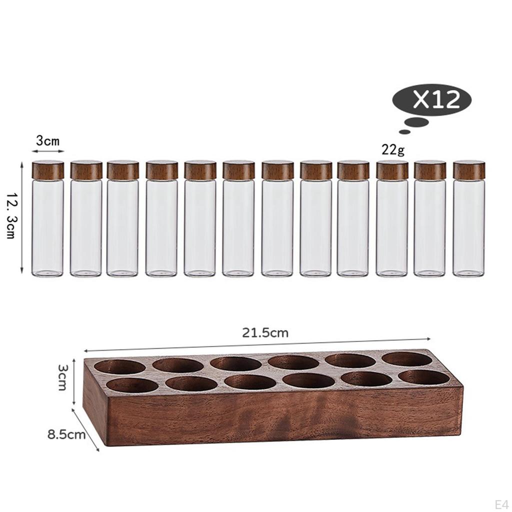 Coffee Tubes, Bean Tube Bottle, Wooden Exhibition Stand And Funnel, Storage