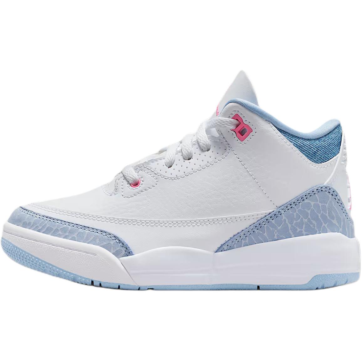 

Кроссовки Air Jordan 3 Retro PS Белые Cobalt Bliss Детские Розовое свечение Футбольно-серый HQ0783-101 29.5