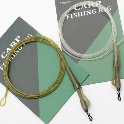Línea de pesca de carpa de 100CM, líderes de carpa de fluorocarbono con aparejos de pesca, Clip Hybird QC, líderes de bucle fundido, núcleo sin plomo