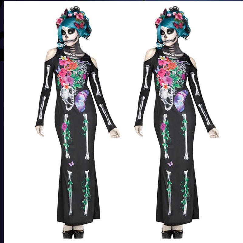 New Halloween Skull Costume Zombie Dress Undead Bar DS Stage Costume Party Dress Up