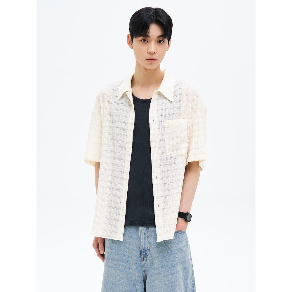 8Seconds Structure Oversized Short Sleeve Shirt Ivory Ivory/Xxl