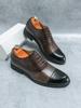 Leather Shoes Men's Derby British Style Groom Wedding Autumn Low Top Pointed Dress Business Men's Shoes