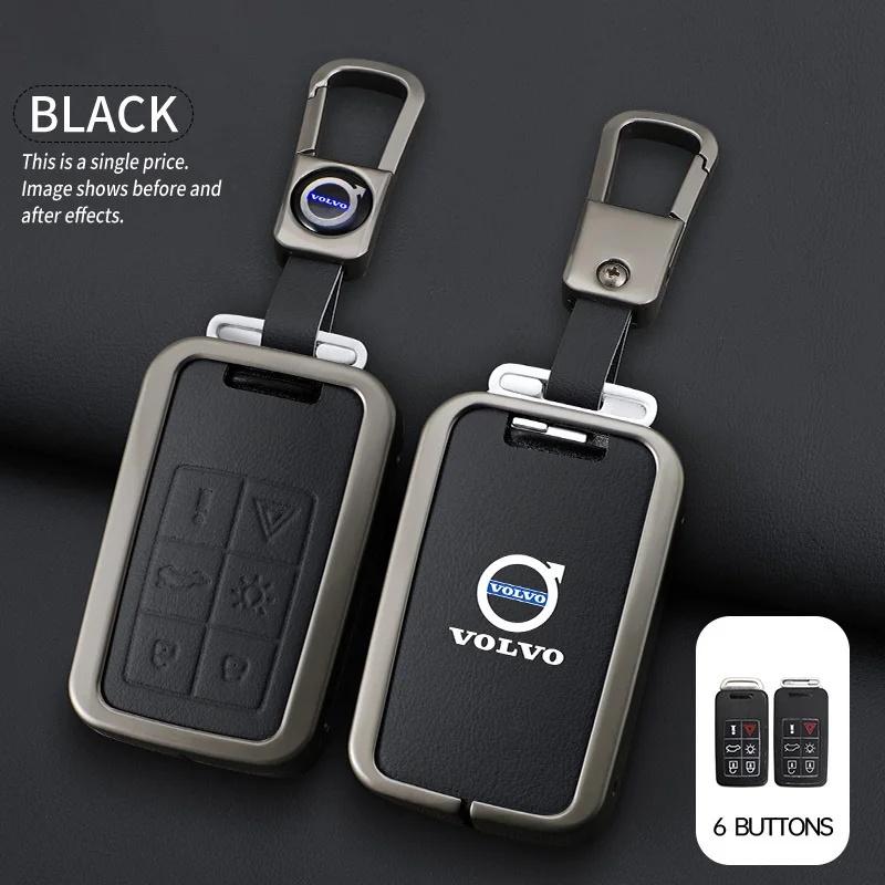 Tqmjd6 1Pc Full Buttons Cover Zinc Alloy Key Shell for Volvo XC40 XC60 XC90 S60 S90 V50 V70 V90 V60 V40 S80 EX30 Shockproof Auto Parts