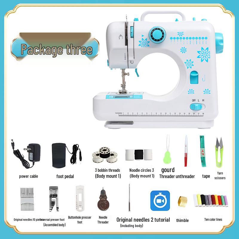 Compact Multifunctional Sewing Machine: Electric Overlock with Foot Pedal for Thick Fabrics and Garments