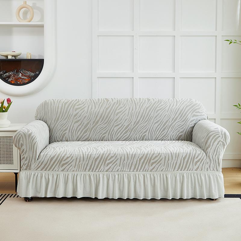 

1 шт. Катионная волнистая юбка Чехол на диван Все включено Эластичный жаккардовый чехол на диван Универсальный противоскользящий регулируемый протектор для дивана 1piece Single seat