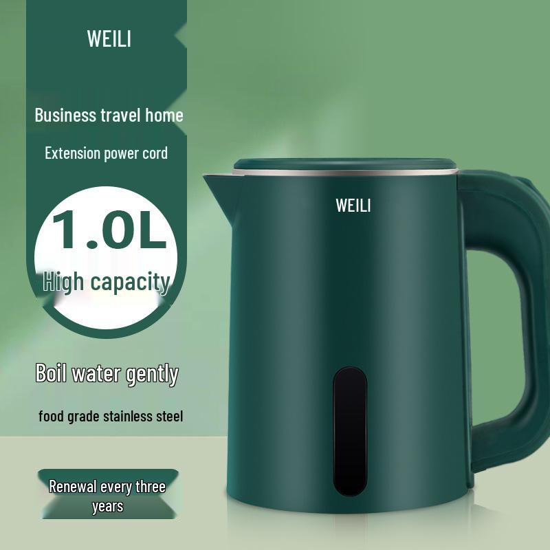 1L Stainless Steel Portable Electric Kettle with Auto Power Off for Hotels