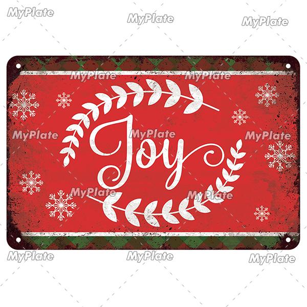 [MyPlate] Christmas Metal Sign Vintage Tin Sign Bar Decorative Plaque Home Decor Bar Wall Sticker Party Poster Gift