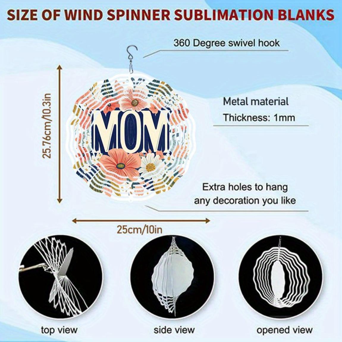 

Металлический вращающийся на 360° колокольчик ветра - Элегантный цветочный дизайн с гравировкой MOM , Шестигранный светоотражающий уличный подвесной декор для Дня матери 01A