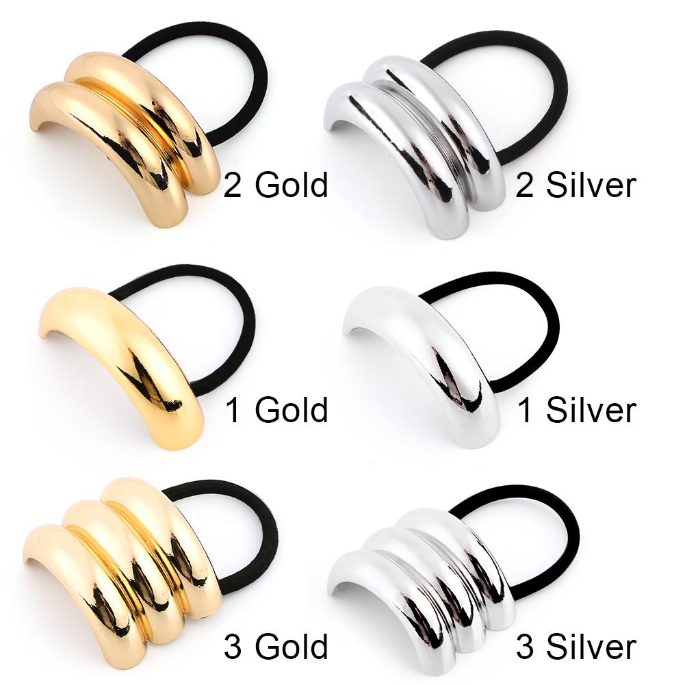 Metal Hair Tie Ponytail Hair Cuff Double Arch Ponytail Hair Tie Fashion Elastic Hair Band Decorative Hair Rope Hair Accessories