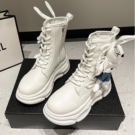 

Женские ботинки на толстой подошве в европейском и американском стиле, осенние и зимние мотоциклетные ботинки, женские ботинки, легкие роскошные короткие ботинки, ботинки на высоком каблуке 39 белый