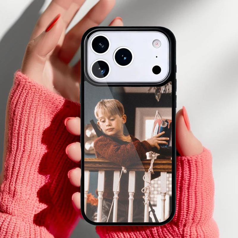 Home Alone print Phone Case for iPhone 17 16 15 14 13 Pro Max Back Cover for 12 11 Pro Coque