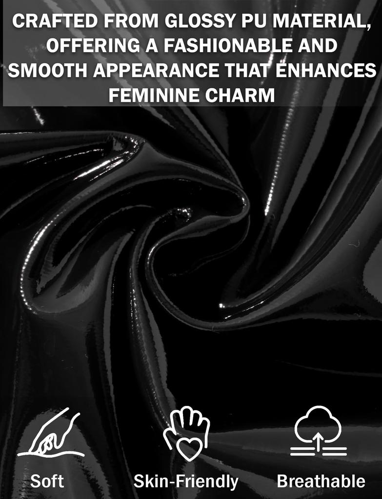 Maeau Glossy Sexy Seamless Size M Women's T-Back Panties, Lingerie, Panties, Non-Slip, Low-Rise, Non-See-Through, Black,