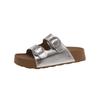 Rhinestone Square Buckle One-word Slippers Women's 2025 Summer New Thick-bottomed Lightweight Non-slip Outer Wear Beach Cool Slippers