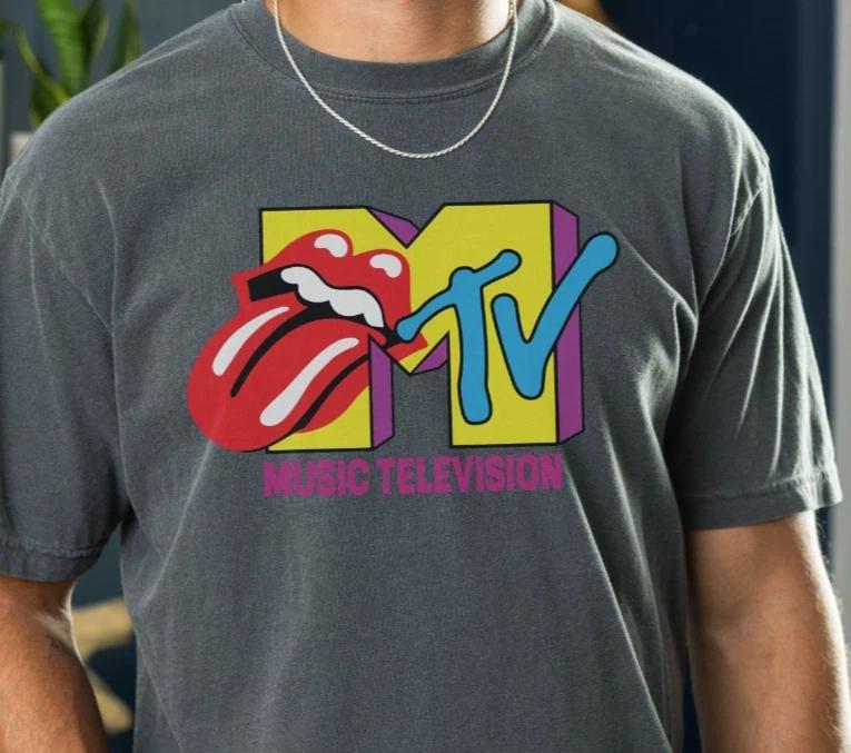

MTV Music Television T-Shirt on Premium Vintage Black Comfort Colors Tee 4XL