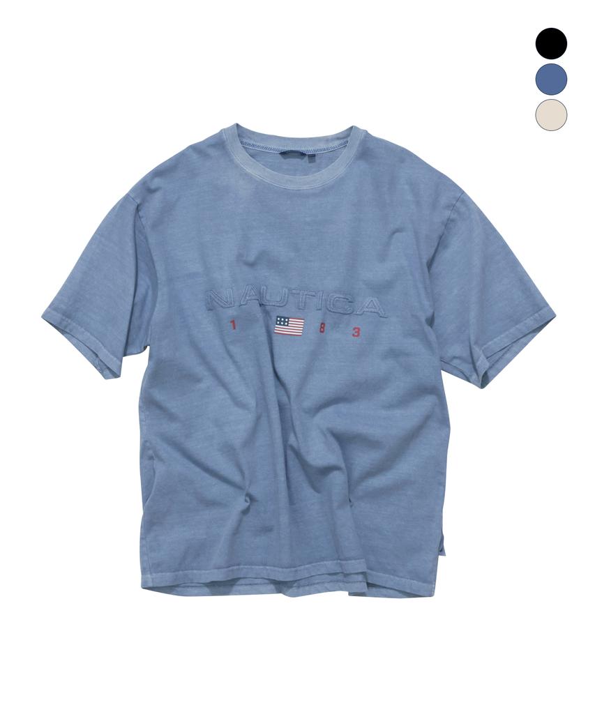 NAUTICA 83 Flag Pigment T-Shirt (3 Colors) Nts4796 (Type A)