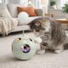 Spring Cat Teasing Ball Automatic Rotation Plush Ball Rotating Tumbler with Bells with Feather Cat Interactive Toy