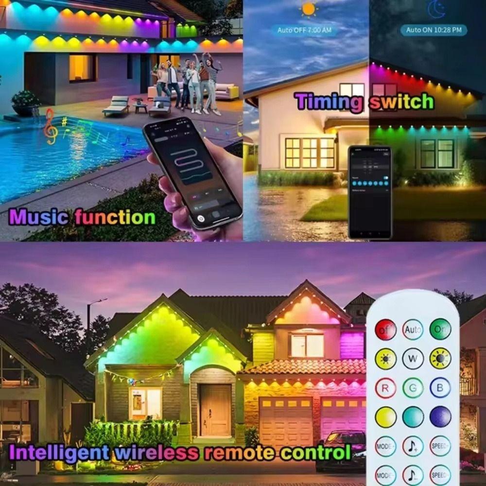 Waterproof RGB Lights App Remote Control LED Lights Remote Control String Lights  Party Decor