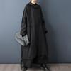 Long Sleeve Oversized Hooded Vintage Black Casual Loose Autumn Spring Winter Trench Coat for Women Outerwear