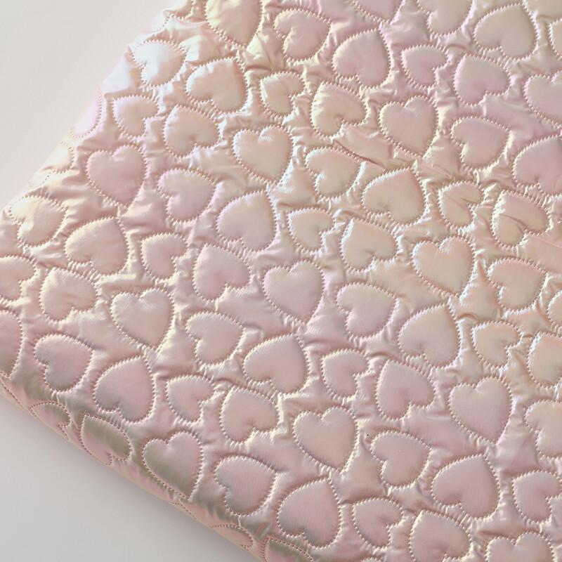 Candy-colored Waterproof Embossing Fabric Heart-shaped Stitched Cotton Fabric for DIY Handmade Bags Sewing Clothing
