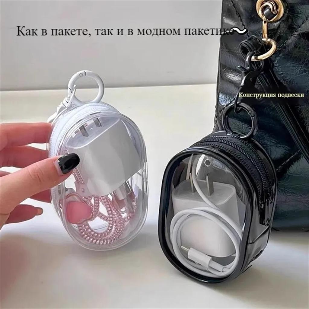 Transparent Wired Charger For Storage And Portable Earphone Storage Box