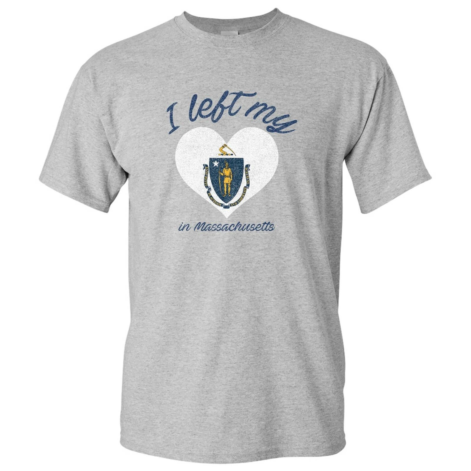 I Left My Heart In Massachusetts - Hometown Pride T-Shirt - Sport Grey 3XL