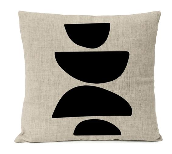 Home Decorative Black Geometric Linen Pillow Cover Boho Bohemia Throw Pillow Art Cushion Decoration Sofa Pillowcase 60x60