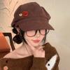 Y2k Double Button Berets Hat Japanese Painter Hat Retro Octagonal Hat  Sweet