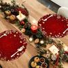 Festliches Geschirrzubehör Runde Weihnachtsplatzdecke, 14 Zoll Muster Anti-Rutsch Tischplatten-Schutz, Waschbare Platzdecken Hitzeschutz Platzmatte für
