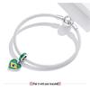 S925 Silver Brazilian Flag Heart Pendant with Green Enamel Drip