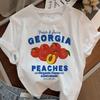Summer Peach Fruit Graphic Print TShirt Short Sleeve Crew Neck Casual Top for Summer Spring UnisexS Clothing Streetwear