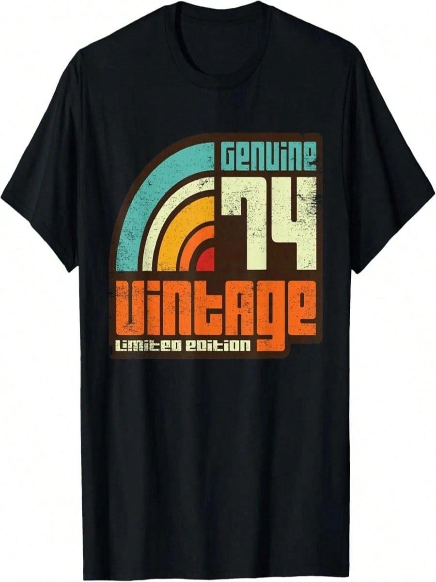 Vintage 1974 Retro Sunset Graphic Born In 1974 Birthday Gift T-Shirt S разноцветный