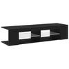 TV Cabinet in Black Oak Look 135 x 39 x 30 cm Engineered Wood