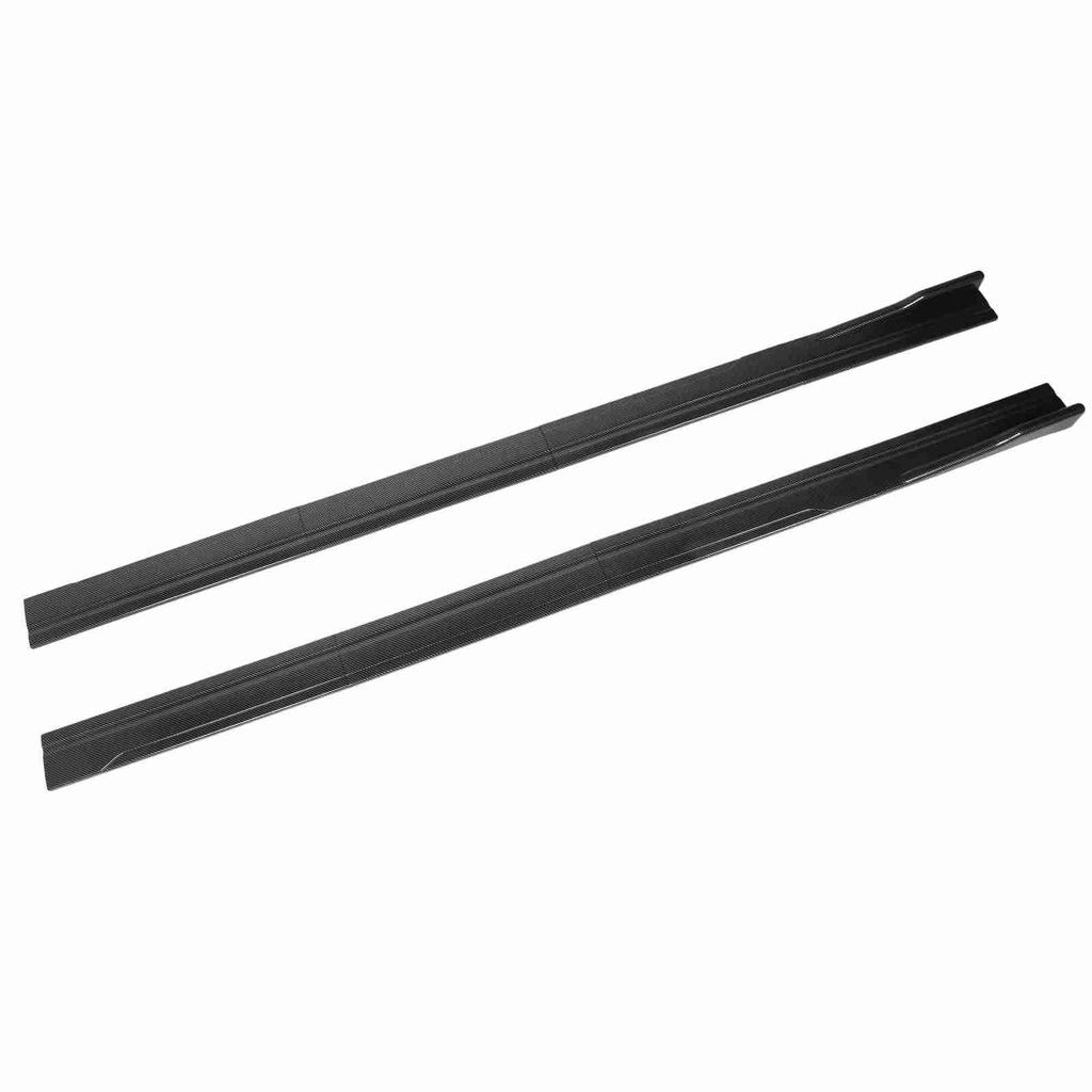 8PCS 218cm Car Side Skirt Carbon Fiber Pattern 4 Section Type Gloss Black Universal Replacement For Accord