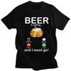 Beer Is Calling And I Must Go Graphic Tee for Unisex Casual Short Sleeve Pure Cotton T-Shirt