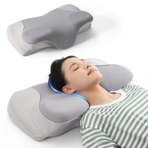 Tillmulya Pillow, Neck Pain Relief, Memory Foam Pillow for Better Sleep, Side Sleeping, Adjustable Height, Firm, Washable Pillowcase, Perfect Birthday