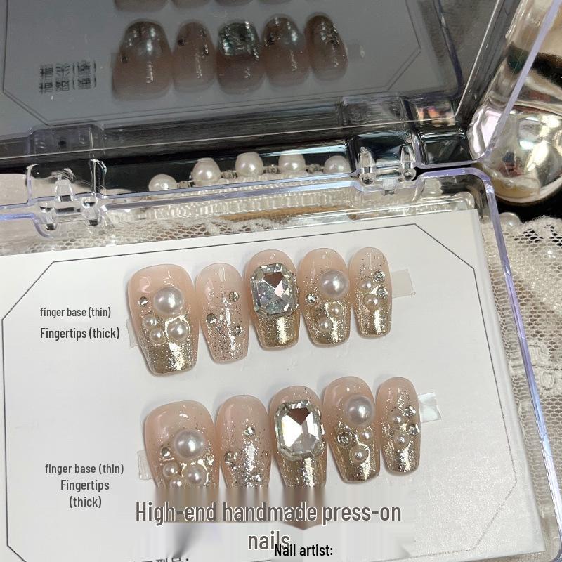 

Handcrafted Pearl & Diamond Wearable Light Therapy Nails