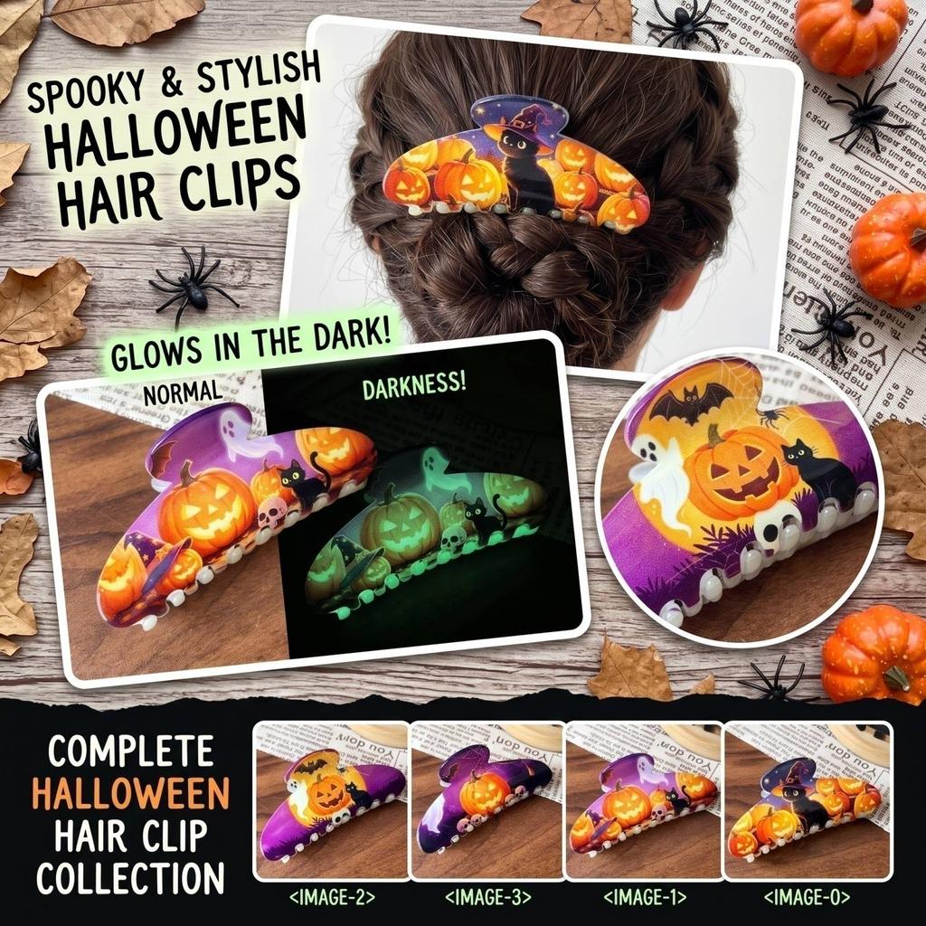 in the Dark Halloween Hair Clips for Women and Girls - Fun Holiday Hair Accessories for Costume Party