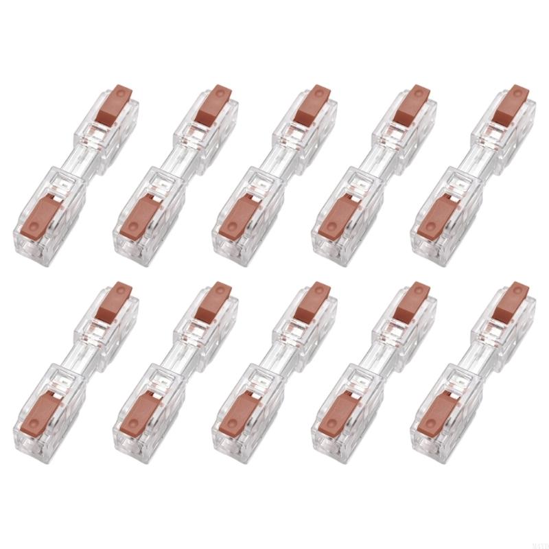10Pcs Quick Connection Wire Terminals for 0.5-4Mm² Hard & 0.5-2.5Mm² Soft Cables with Push Button Design Easy Installation M4YD