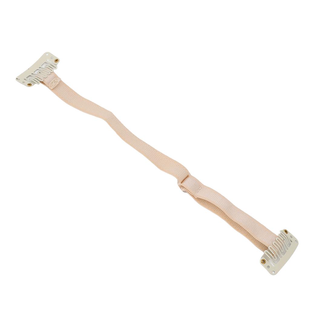 4pcs Face Lift Bands with Clip Women Adjustable Elastic Face Lifting Strap Patch for Hair White