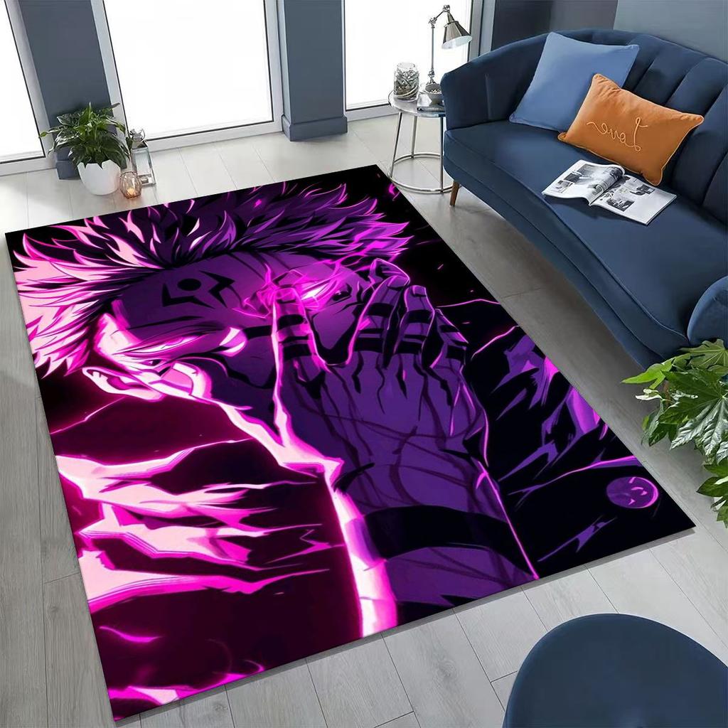 Anime Jujutsu Kaisen Yuji Satoru Kreslený koberec do ložnice, obývacího pokoje, k pohovce, domácí rohožka, dekorace, velká dětská hrací protiskluzová podložka na podlahu